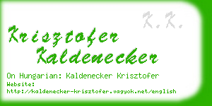 krisztofer kaldenecker business card